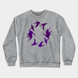 Swallows In Flight Stylized Silhouette Art Lilac Purple Crewneck Sweatshirt